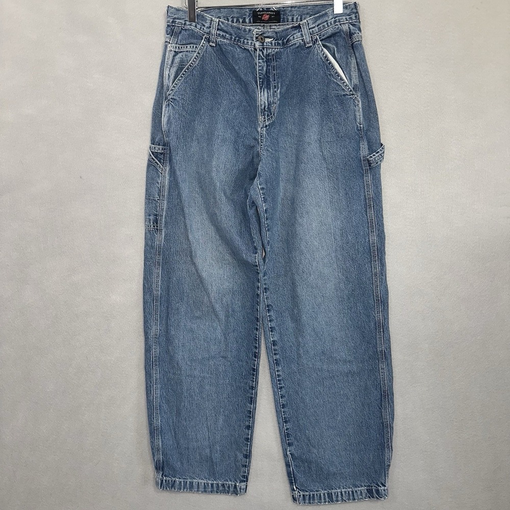 Vtg Y2K American Eagle Dungarees Wide Leg Carpenter Jeans Blue Mens 31x30